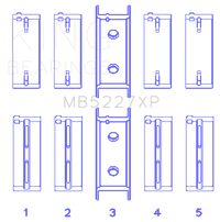 King Mitsubishi 4G63/4G64 6 Bolt 1st Gen DSM Performance Main Bearing Set - Size +0.25mm