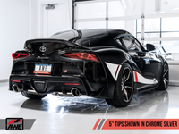 AWE Tuning 2020 Toyota Supra A90 Non-Resonated Touring Edition Exhaust - 5in Chrome Silver Tips