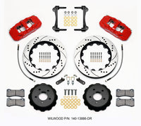 Wilwood AERO6 Front Hat Kit 14.00 Drilled Red 15-23 Mustang w/Lines