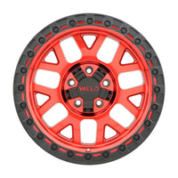 Weld Off-Road W133 17X9 Cinch 5X114.3 5X127 ET-12 BS4.50 Candy Red / Satin Black Ring 78.1