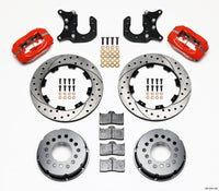 Wilwood Forged Dynalite P/S Rear Kit Drilled Red Mopar/Dana 2.36in Off w/Snap Ring Bearing